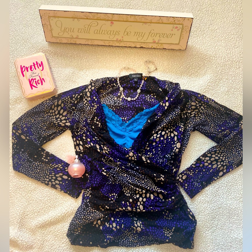 Karen Kane deep v neck blouse